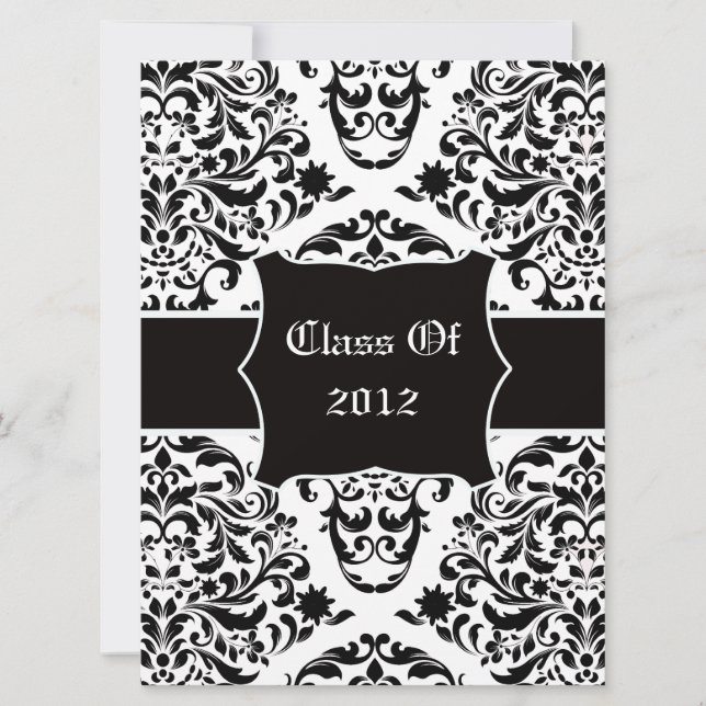 Dapper Damask Bouquet Invitation (Front)