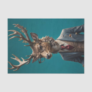 Dapper Deer Decoupage   Vintage Woodland Gentleman Tissue Paper