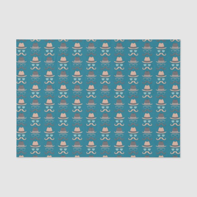 Dapper & Disguised: A Classic Moustache Pattern Tissue Paper (Front)