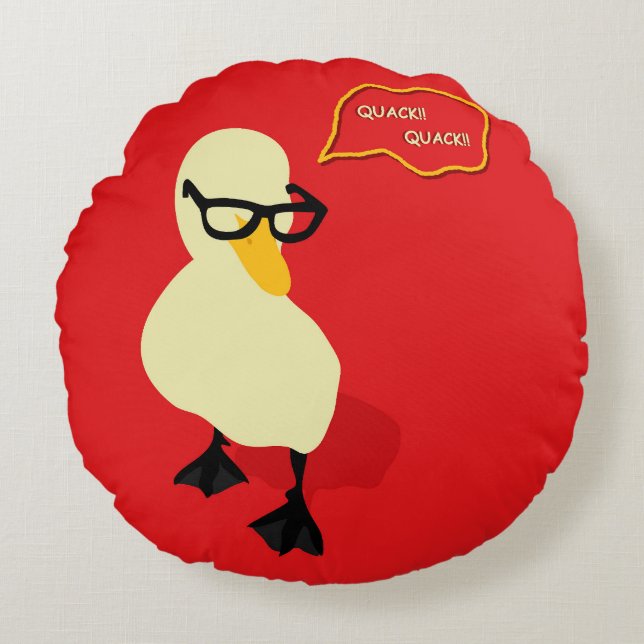Dapper Duck Round Pillow (Front)