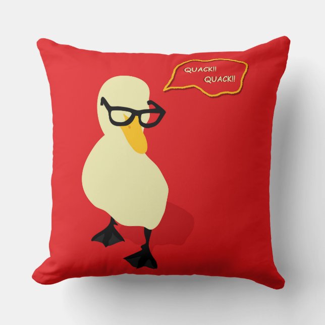 Dapper Duck Throw Pillow (Front)