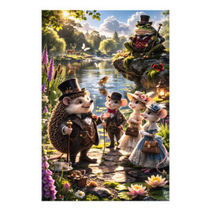 Dapper for friends, Victorian garden party art pos Photo Print