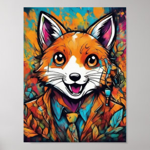 Dapper Fox – Whimsical Animal Art Poster