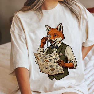 Dapper Fox With Monocle And Chicken Menu Tri-Blend Shirt