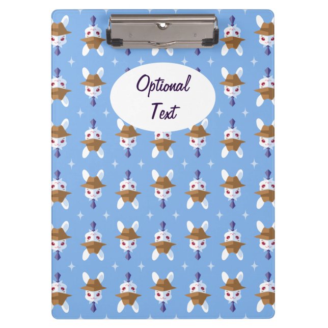 Dapper Kawaii White Rabbit Clipboard (Front)