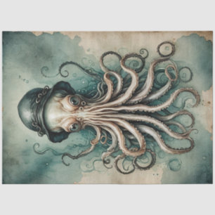 Dapper Kraken Vintage Nautical Whimsy Decoupage Tissue Paper