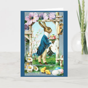 Dapper Lapin de Pâques - Carte postale Vintage de