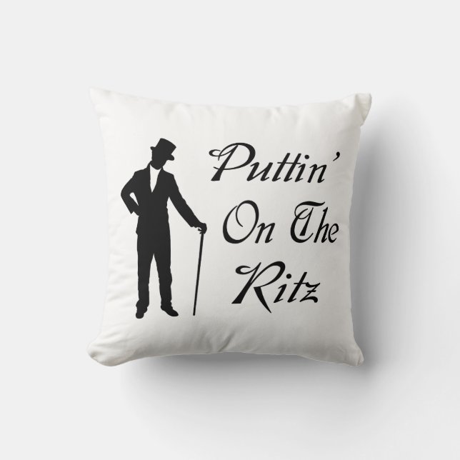 Dapper Man Puttin On The Ritz Throw Pillow (Front)