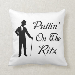 Dapper Man Puttin On The Ritz Throw Pillow
