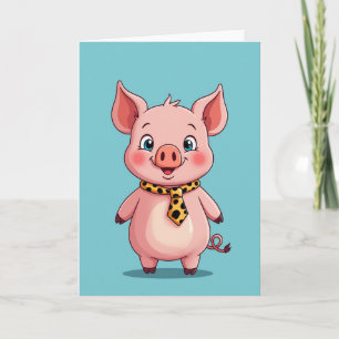 Dapper Pig Fathers Day Card