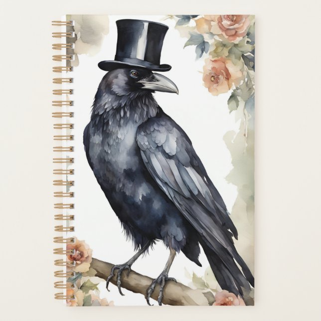 Dapper Raven in Bloom Planner (Front)