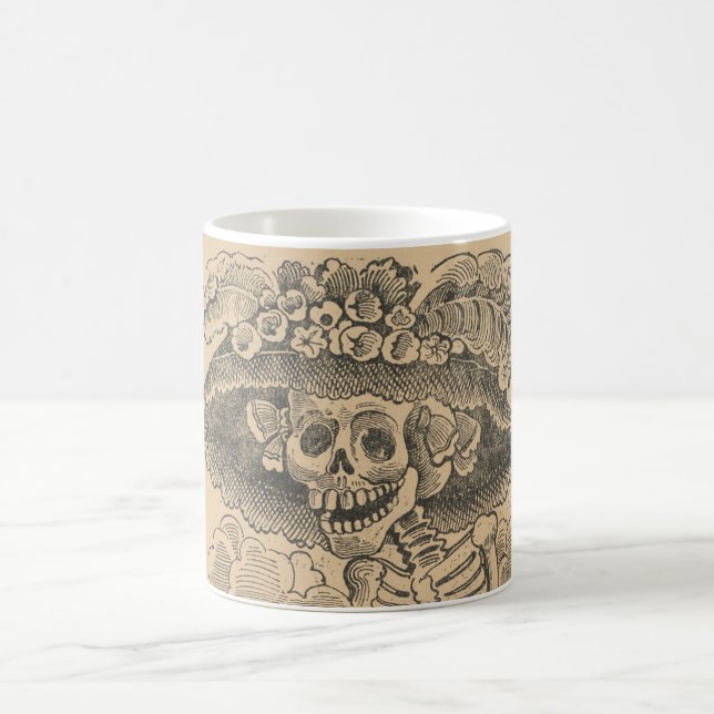 Dapper Skeleton (Calavera Catrina) (Elegant Skull) Coffee Mug (Center)