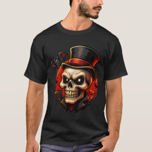 Dapper Skull T-Shirt   Gothic Halloween Gentleman