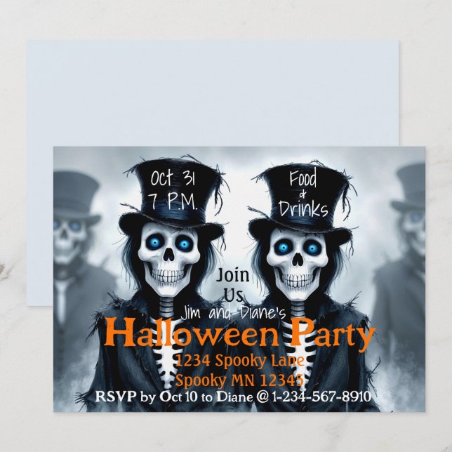 Dapper Spirits & Fogbound Fright Invitation (Front/Back)