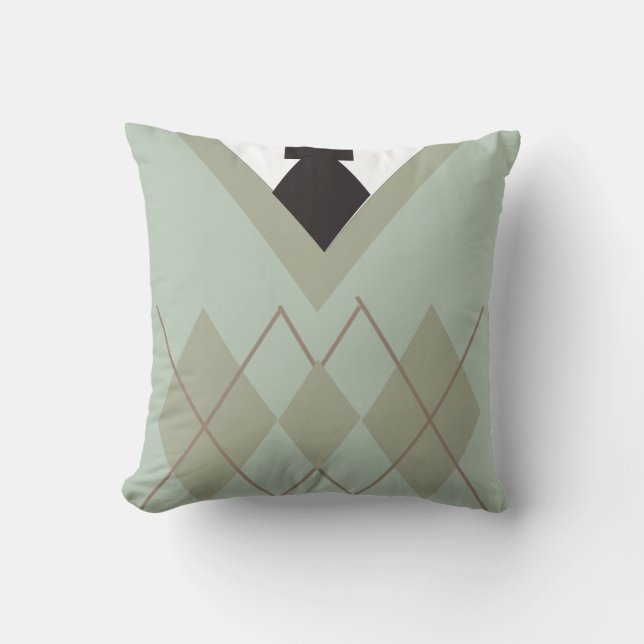 Dapper Sweater Twenties Style Fashion Iconic Throw Pillow (Front)