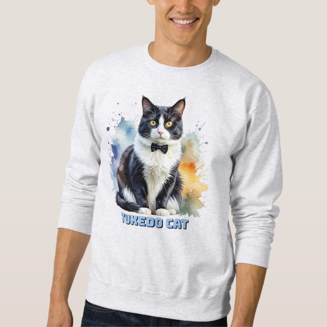 Dapper Tuxedo Cat Sweatshirt (Front)