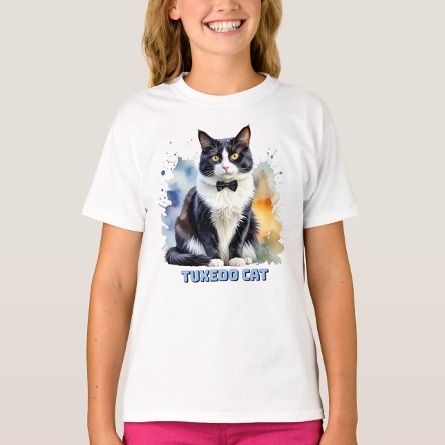 Dapper Tuxedo Cat T-Shirt (Front)