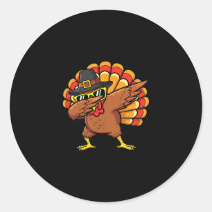 Dapping Turkey Funny Thanksgiving Dinner Turkey Gi Classic Round Sticker