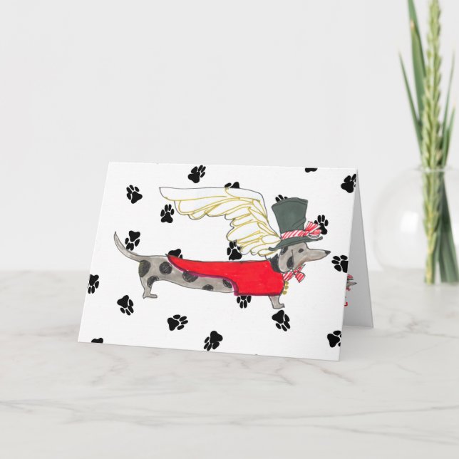 Dapple Dachshund "Bone Mot" Card (Front)