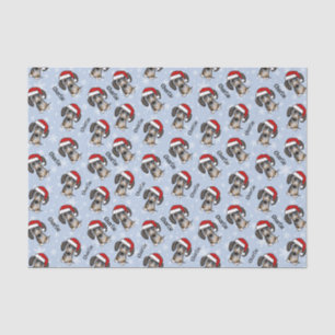 Dapple Dachshund Christmas Custom Name Cute Dog Tissue Paper
