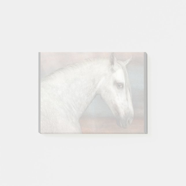 Dapple Grey Andalusian Horse Portrait Post-it Notes (Front)