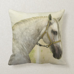 Dapple Grey Andalusian Horse Throw Pillow