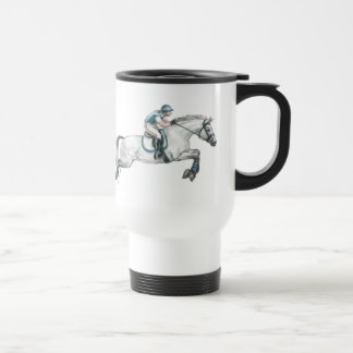 Dapple Grey Eventing Horse Jumping Travel Mug