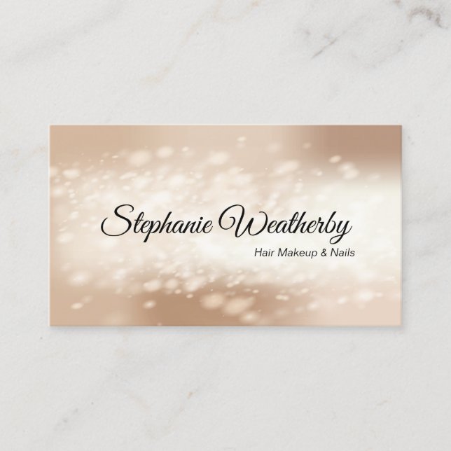Dappled Gold White Bokeh Stylist Business Card (Front)