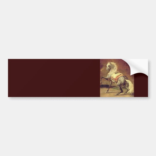 DAPPLED GREY HORSE ,Brown Bumper Sticker (Front)