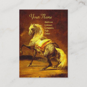 DAPPLED GREY HORSE Monogram, Black Business Card