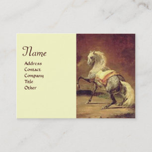DAPPLED GREY HORSE Monogram Cream Business Card