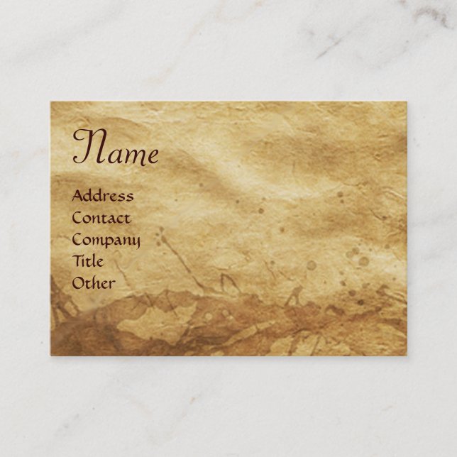 DAPPLED GREY HORSE Parchment Monogram Business Card (Front)