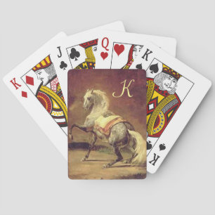 DAPPLED GREY HORSE , WhiteYellow Brown Playing Cards