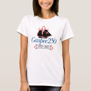 DAR Gaspee250 Italic Logo on White T-Shirt