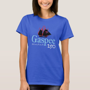 DAR Gaspee250 Rustic Logo on Blue T-Shirt