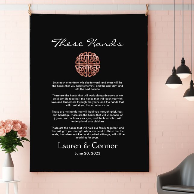 Dara Knot Irish Handfasting Wedding Vows Wall Tapestry (Dara Celtic Knot Handfasting wedding vows tapestry. )