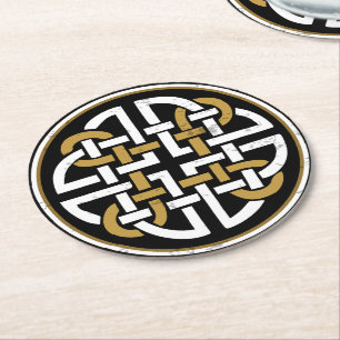 DARA KNOT TREE CELTIC MYSTICAL SYMBOL  ROUND PAPER COASTER