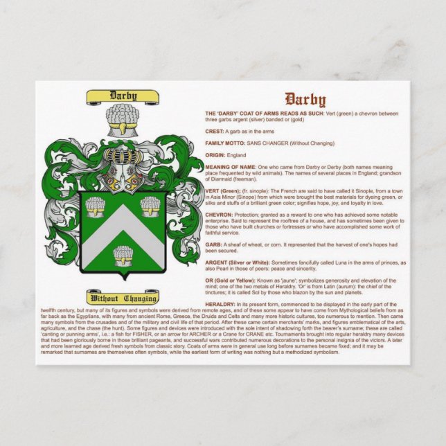 Darby (meaning) postcard (Front)
