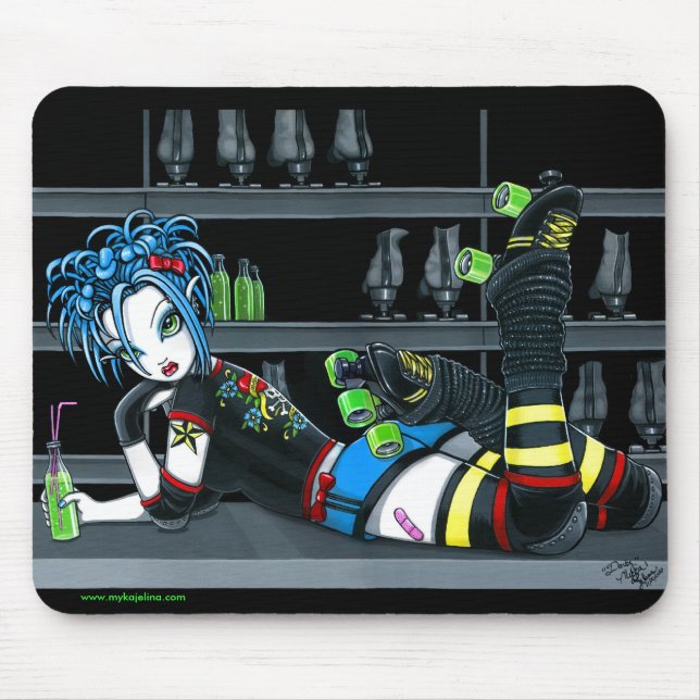 "Darby" Roller Derby Skate Girl Mousepad (Front)