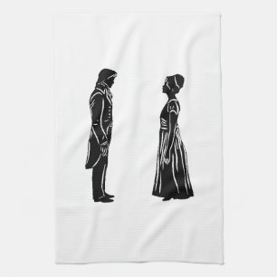 Darcy and Lizzy Silhouette Kitchen Towel