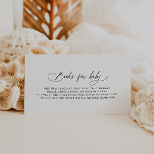 DARCY Boho Black White Baby Shower Books for Baby Enclosure Card