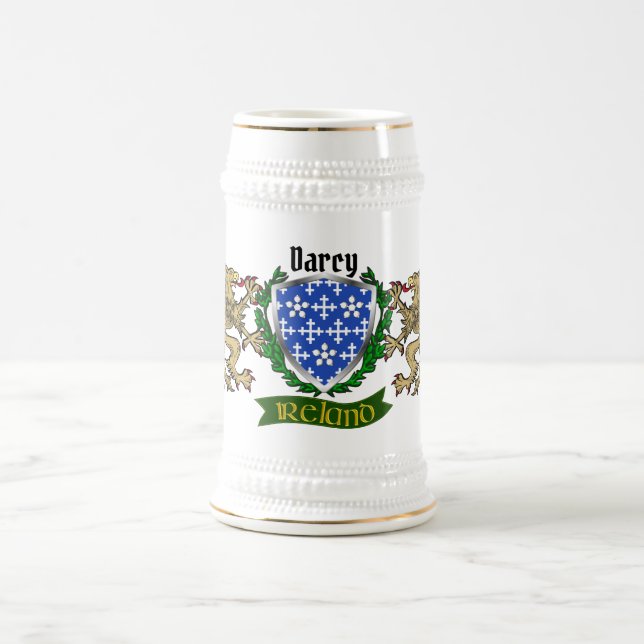 Darcy/Dorcy Irish Shield Personalized Beer Stein (Center)