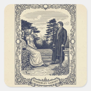 Darcy & Elizabeth scene Square Sticker