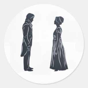 Darcy & Elizabeth silhouette Classic Round Sticker