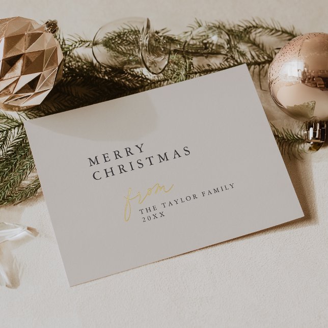 DARCY Gold Foil Boho DIY Modern Merry Christmas Holiday Card (DARCY Gold Foil Boho DIY Modern Merry Christmas Foil Holiday Card)