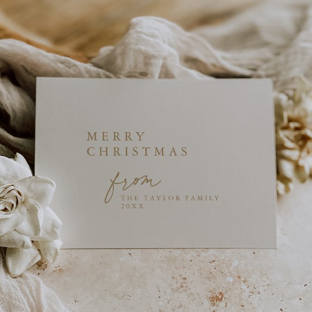 DARCY Gold Unique Boho DIY Modern Merry Christmas Holiday Card (DARCY Gold Unique Boho DIY Modern Merry Christmas Holiday Card)