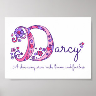 Darcy initial D doodle art name meaning Poster