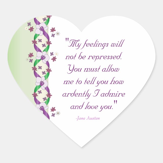 Darcy Quote Wedding Sticker (Front)