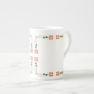 Dard Hunter Inspired Rose Bone China Mug