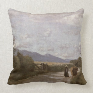 Dardagny, Morning, c.1853 (oil on canvas) Throw Pillow